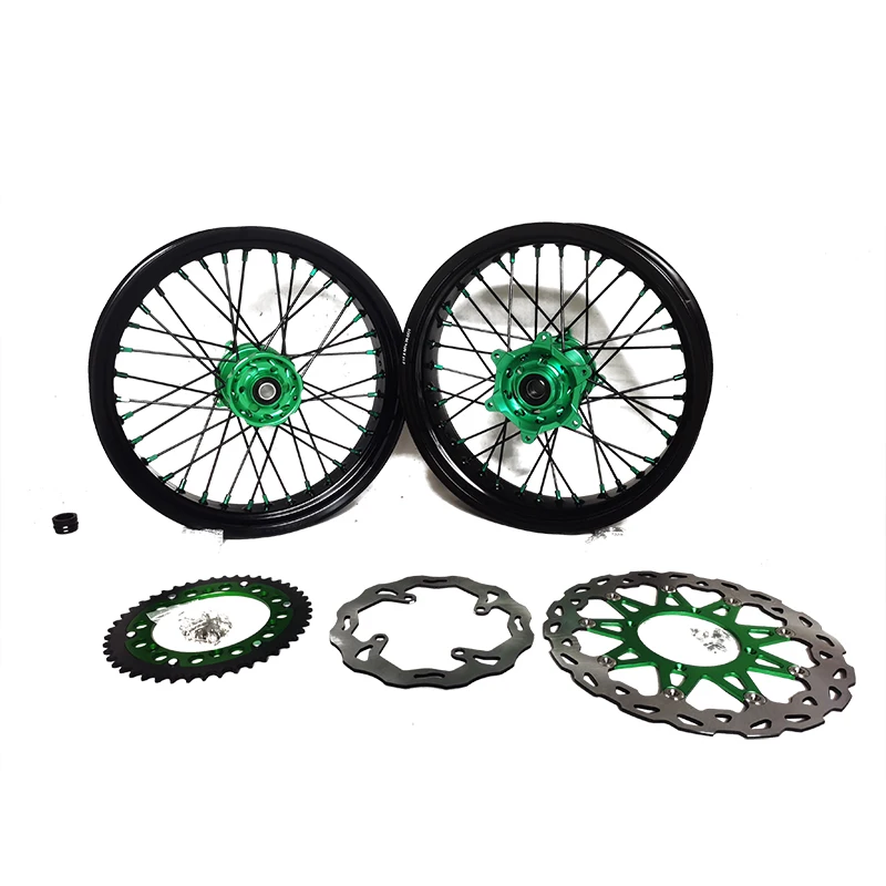 

Supermoto Racing Motorcycle Parts Wheel Set for Honda CR250 CRF 450 CNC Aluminum Alloy Black Spoke Rims Front Rear Type