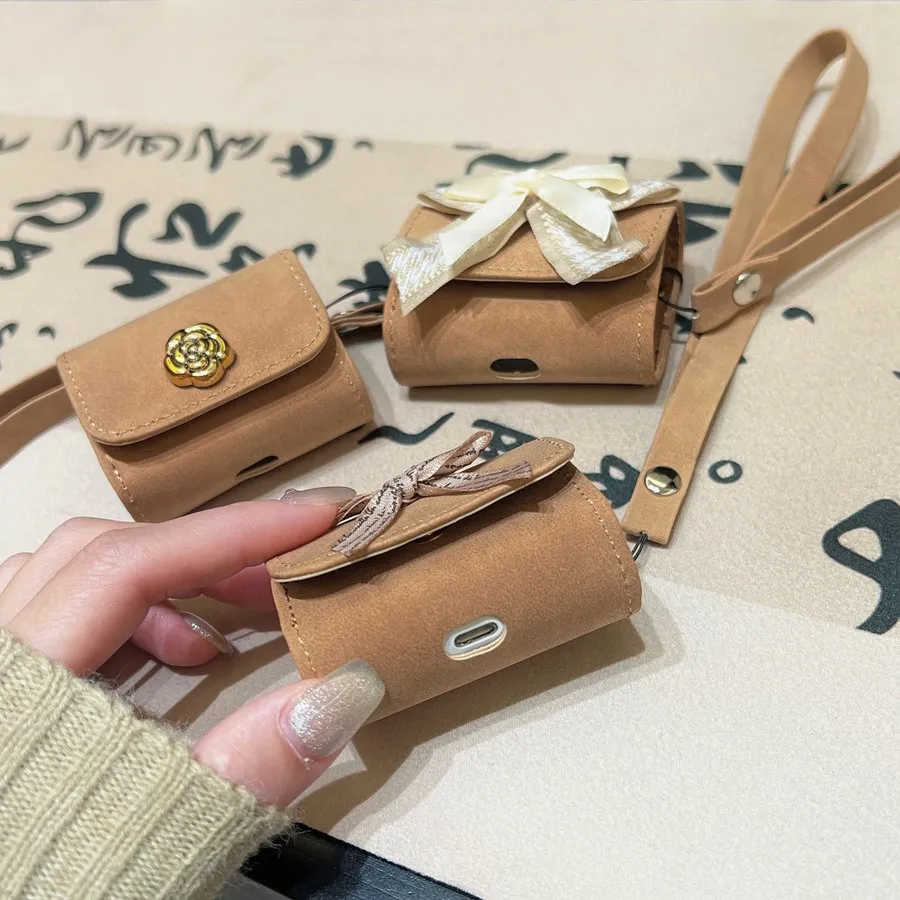 For airpods 4th case airpods pro2 /airpod 3 Luxury flower Earphone bag airpods 2/airpod3 PU leather Cover air pod pro 2 case