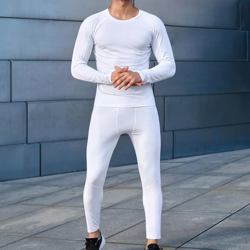 

Autumn Winter Running sets T shirt swith pants Men kids Gym Fitness long sleeve Tight elastic Sportswear Jogging Sports sets