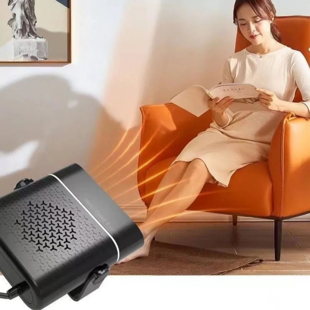 Plastic Car Heater Fan Rapid Heating Adjustable Vehicle Heater Fan Heating and Fan Modes Rotatable Stand Portable Car Heater