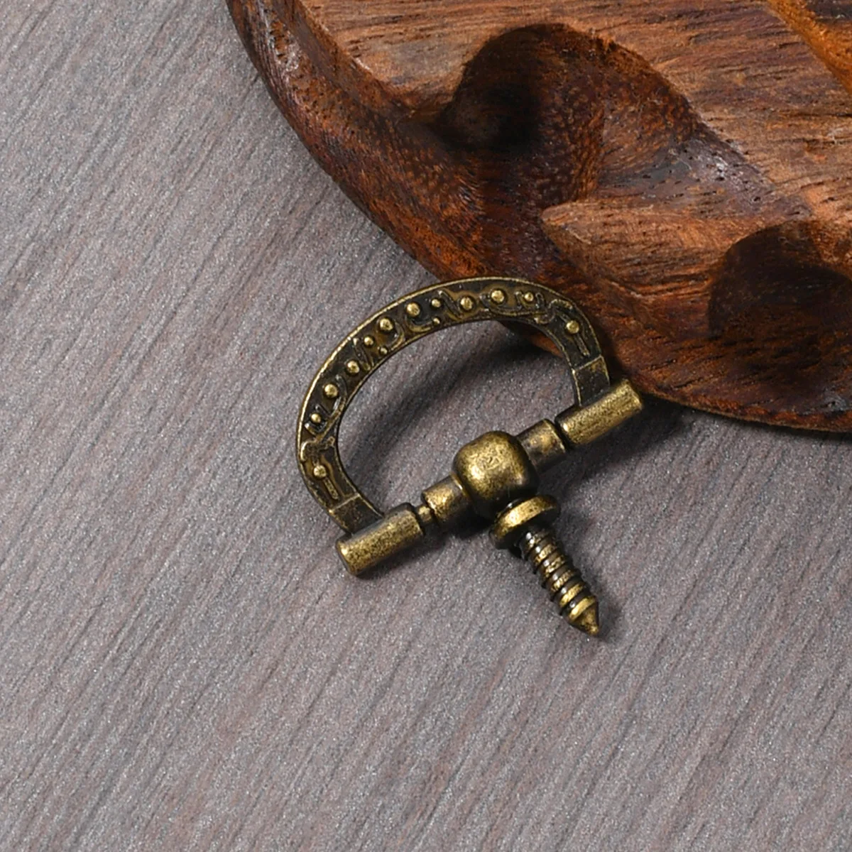 Mini Thread Self Tapping Handle Alloy Square Jewelry Box Drawer Pull Ring Decoration