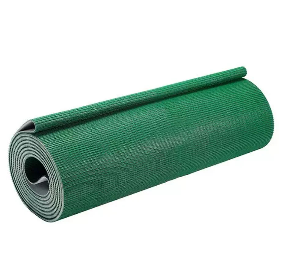 Customized --Thickness:5mm Green PVC Hay Cutter Conveyor Belt PVC grass-pattern anti-slip climbing belt