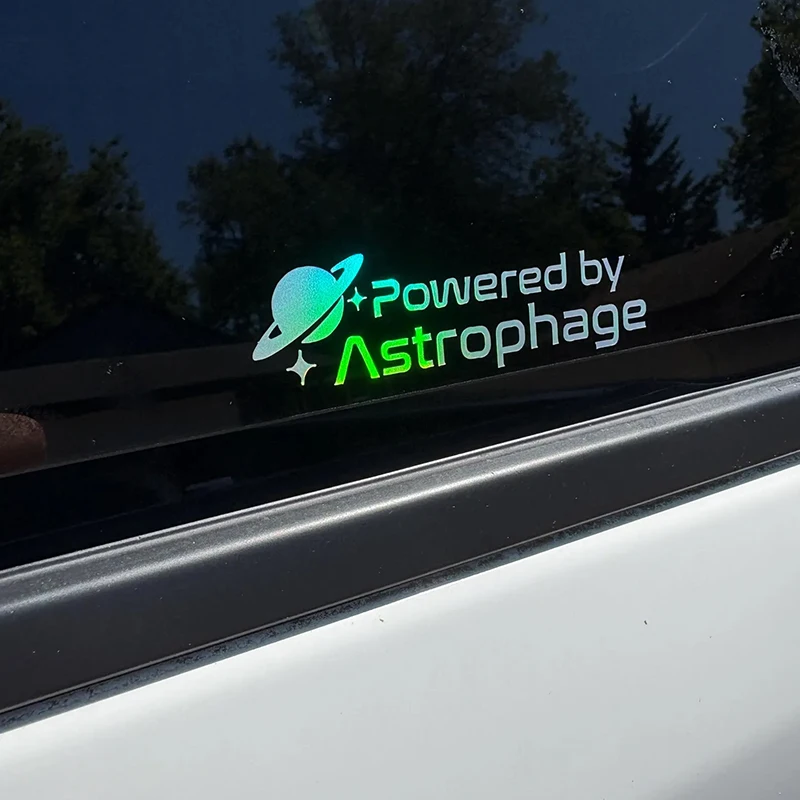 1PCS Powered by Astrophage for Car Stickers Decoration Windshield Bumper Sticker Exterior Accessories Waterproof Vinyl Decal