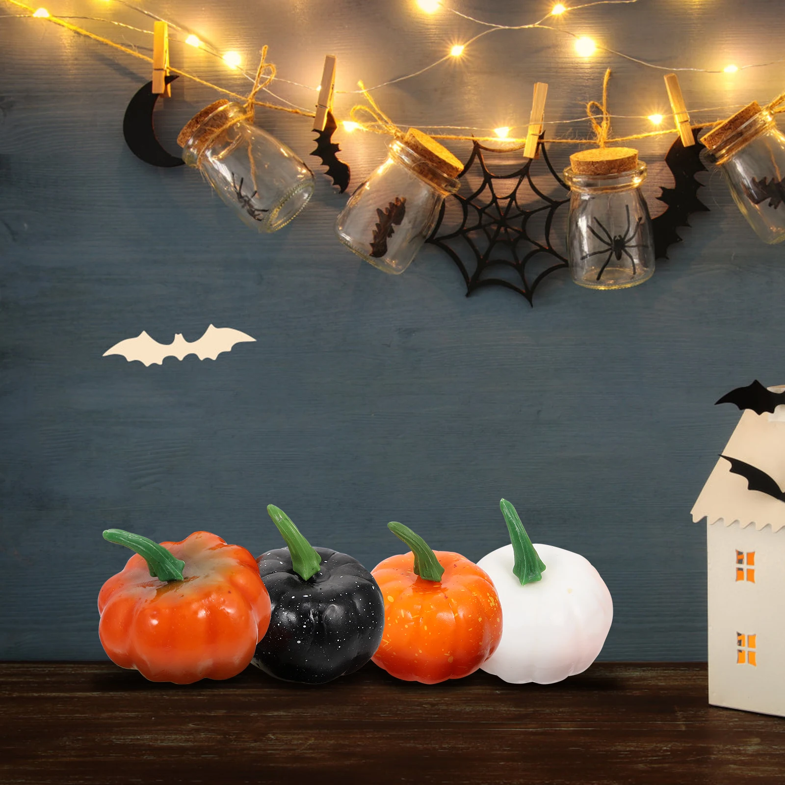 

12 Pcs Simulation Foam Pumpkin Adornment Halloween Ornament Decorative Lifelike Props Mini Pumpkins Artificial Party