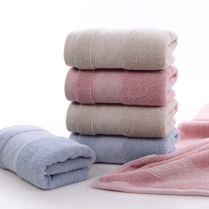 Plain cotton towel, thickening for household travel and outdoor use, soft and non-fading towel absorbent, adult men and women