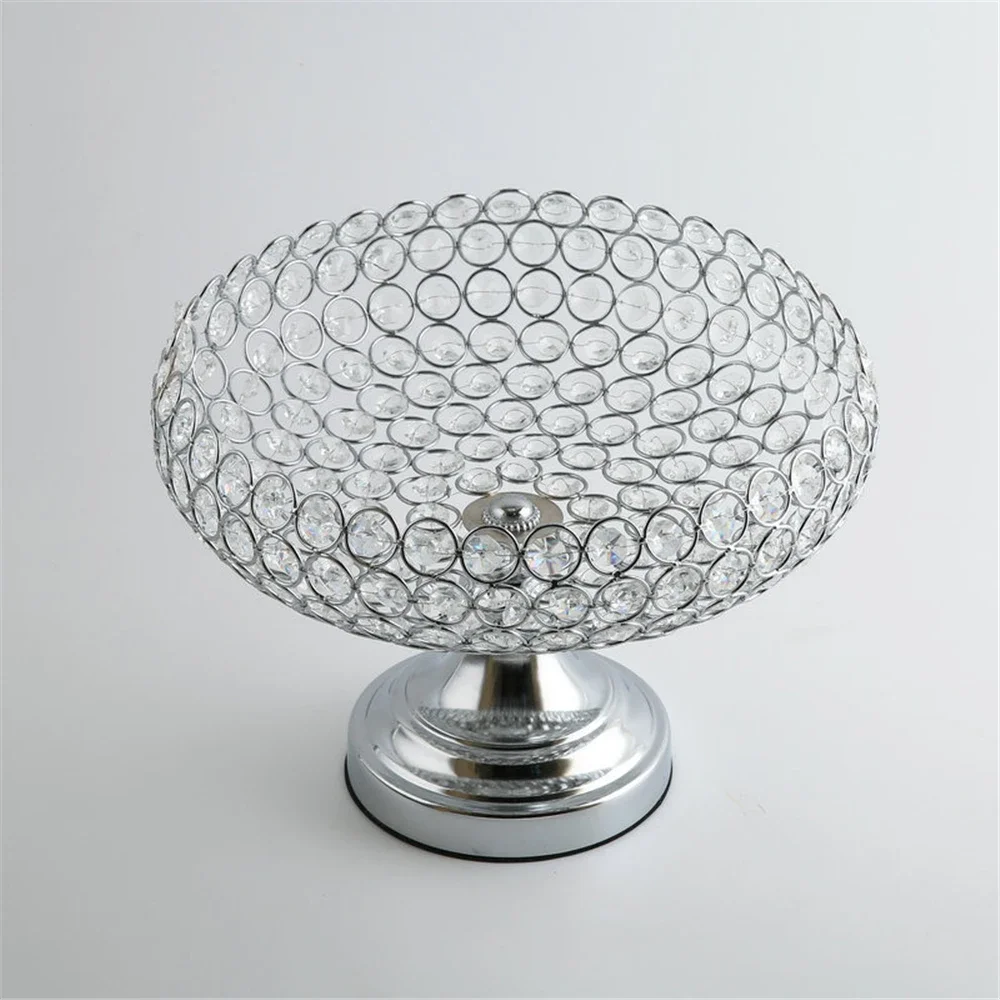 Metal Tray Crystal Plate Nuts / Fruit Bowel  Luxury Wedding Centerpieces Home Table Decoration trays decorative gold tray