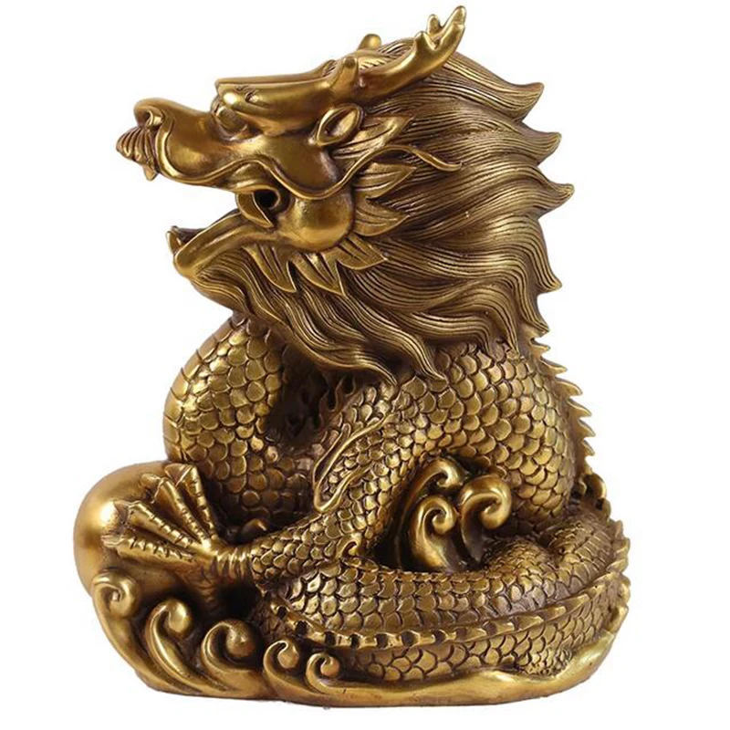 

Bronze Blue Dragon Decoration Lucky mascot Feng Shui Home Crafts Twelve Zodiac Dragon Decoration