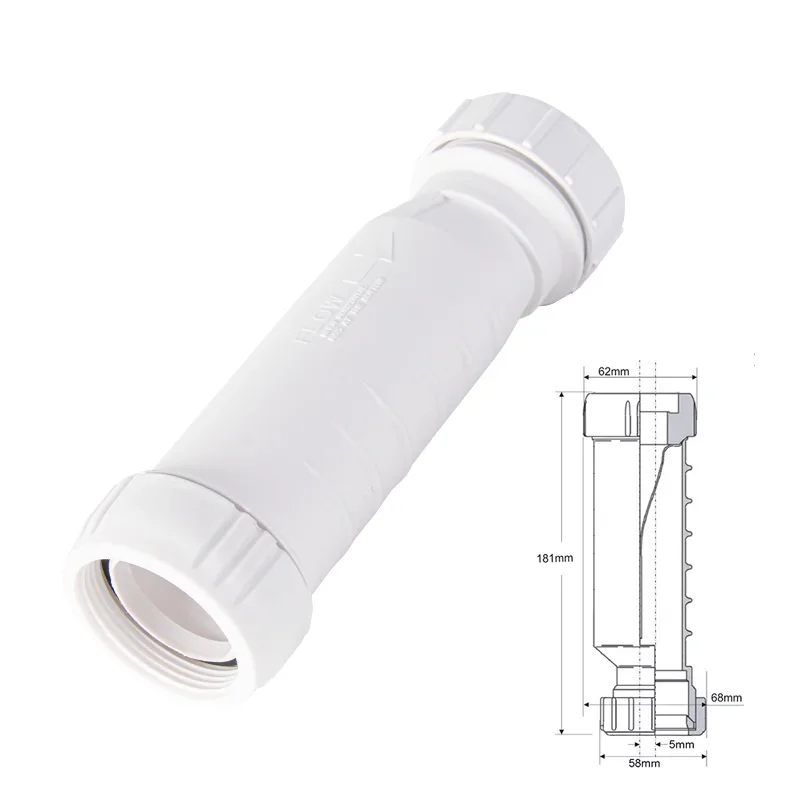 Valvola di ritegno dei rifiuti in PVC per barche marine, yacht, camper, roulotte - Valvola di ritegno unidirezionale per il sistema di drenaggio dei tubi fognari