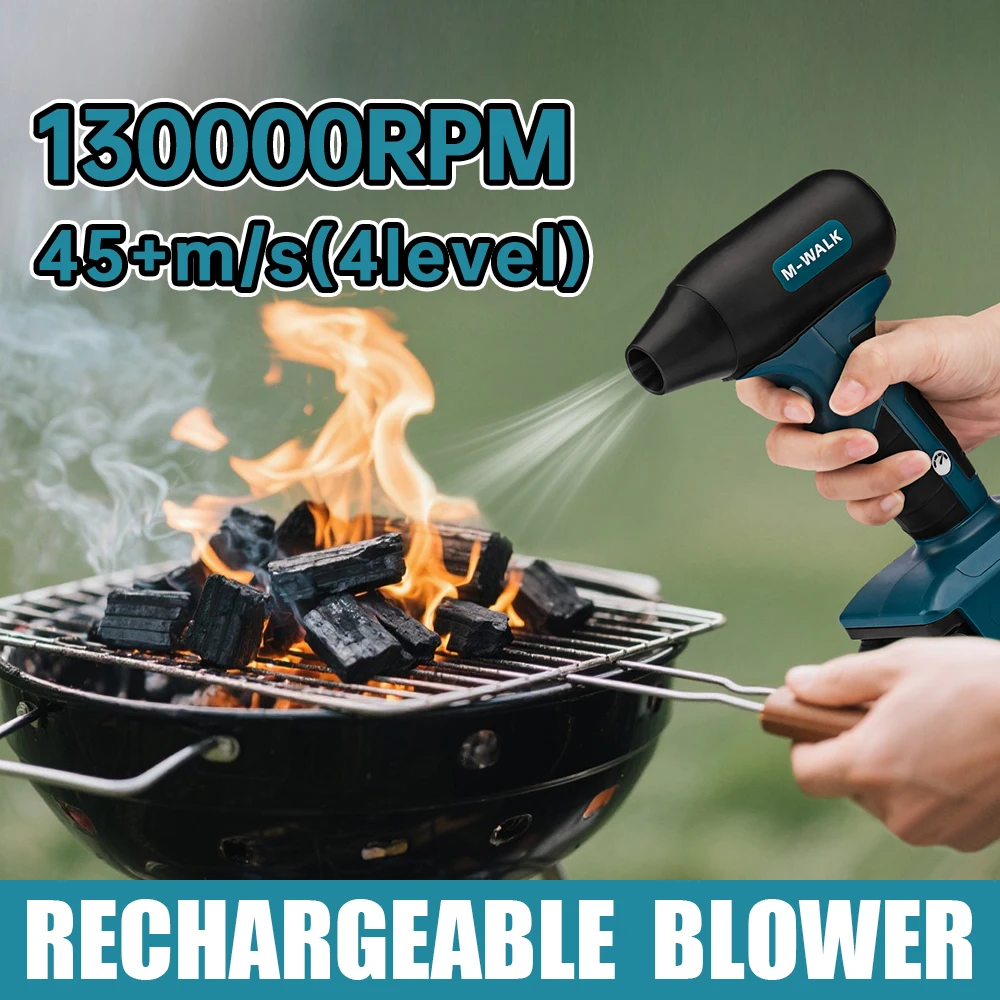 M-WALK 130000RPM Turbo Fan Jet Blower Brushless Vacuum Cleaner Car Cleaning Air Duster Blower Tools For Makita 18V Battery Pins