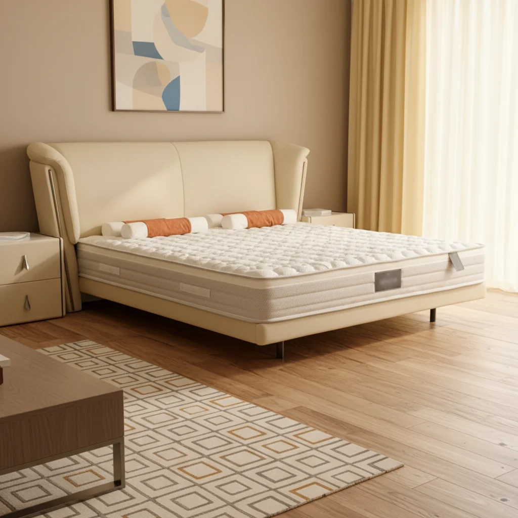 #Luxury Double Futon Soft Bed With Light Industrial Wind Nordic Tatami Style Fabric Master Bed