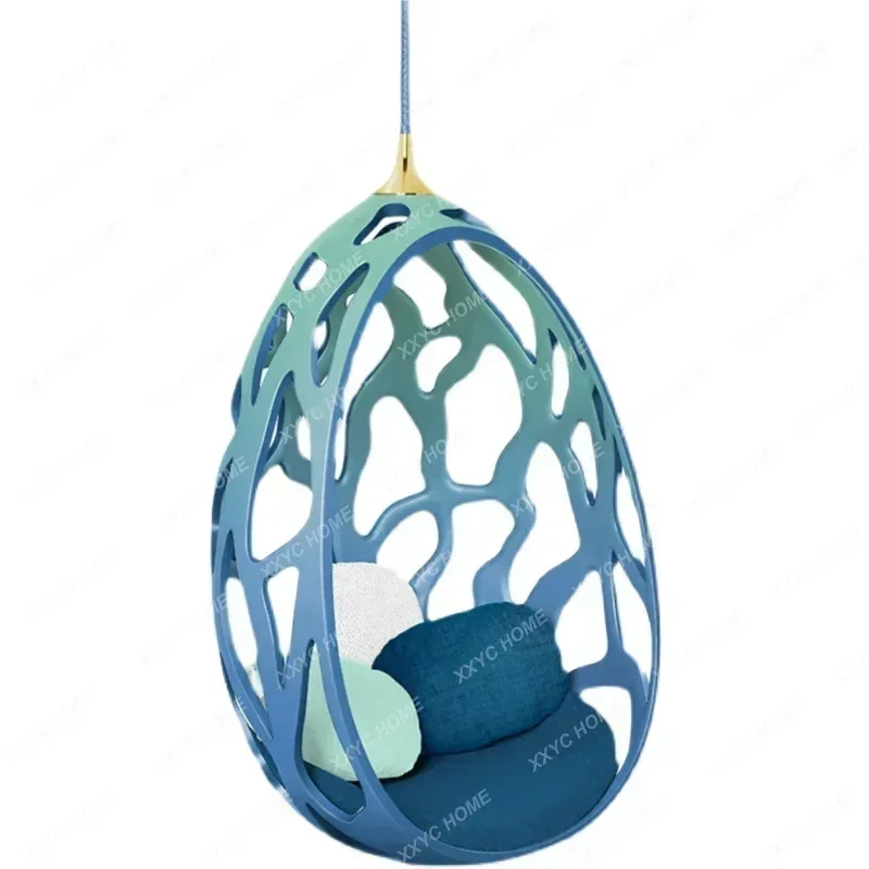 

Egg-Shaped Hanging Basket Balcony Hanging Swing Chair FRP Lazy Shaped Glider Living Room