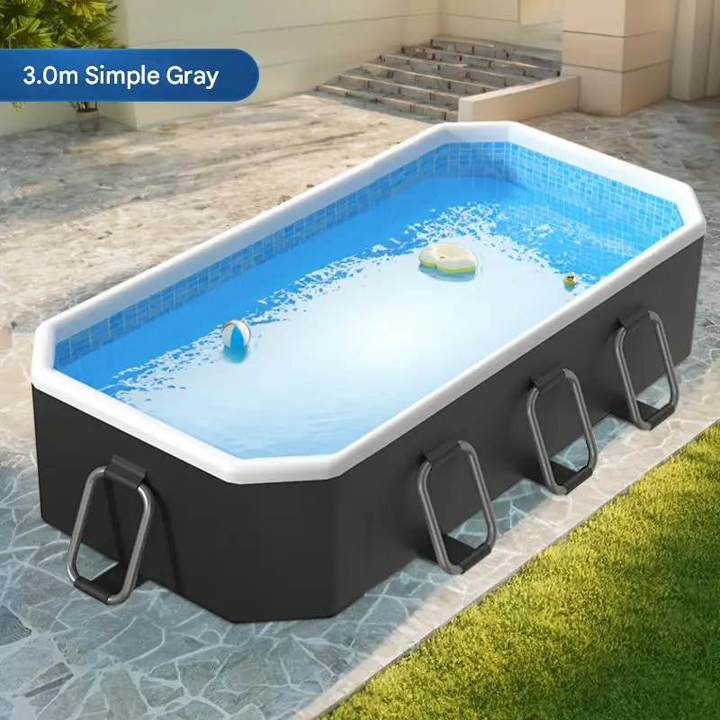 Large swimming pool Children home Adult free inflatable family play water slide Outdoor folding canvas bracket swimming pool