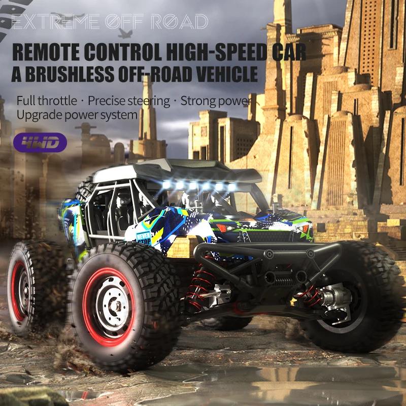 JJRC 1:16 4WD RC Car With Led Lights Radio Remote Control Cars Waterproof Off Road Brushless RC Truck High Speed Drift Cars Toys