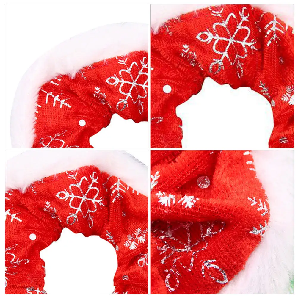 

2Pcs Christmas Headband Flannel Hair Tie Women Hairbands Soft Elastic Cloth Hair Rope for Party Birthday Formal Reception Daily