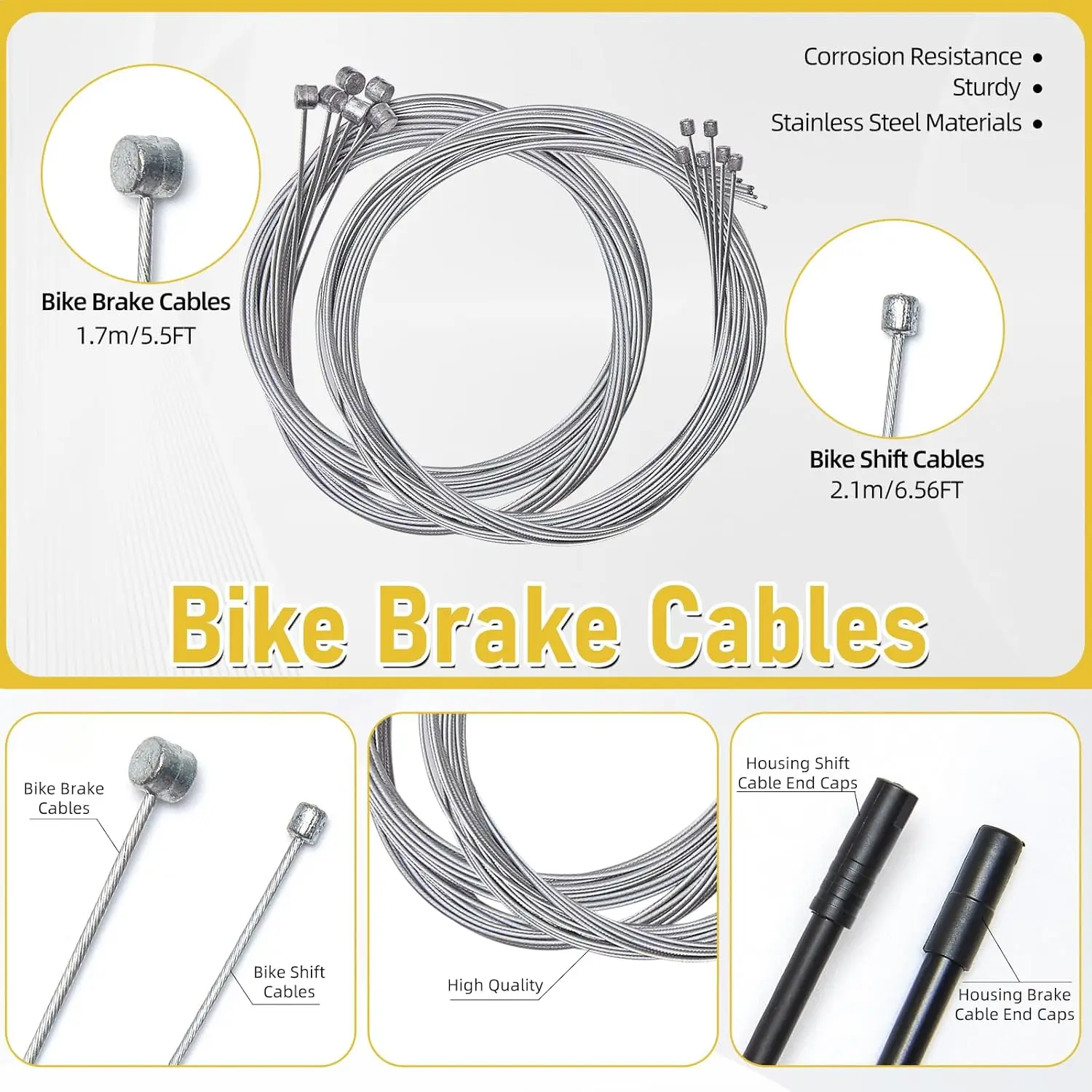 1 Stück/1 Set Edelstahl-Drahtschneider Fahrrad-Brems- und Schaltzug-Kabelgehäuse-Kit für Mountainbike- und Rennrad-Reparatur-Werkzeugset – Detail 6