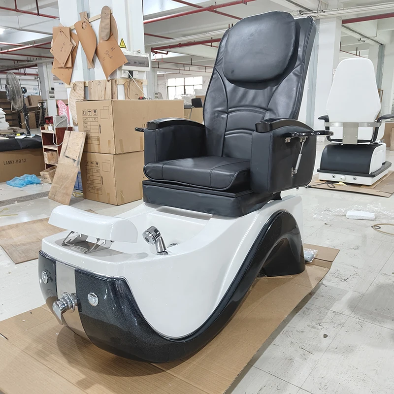 Wholesale Nail Salon Equipment Electric Massage Foot Care Spa Chair Modern Luxury Reclining Black Pedicure Chair with Jet Pump