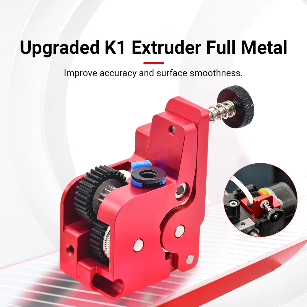 Upgraded for K1/K1MAX/K1C Extruder Kit Parts All Metal Design Extruder Dual Gear Drive Extrusion Stepping Motor 1.8 No Motor