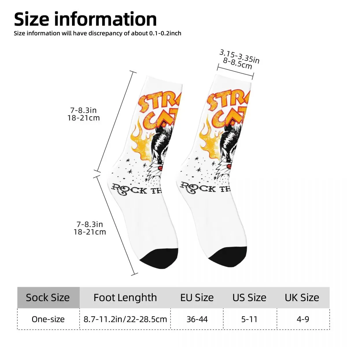 Fashion Men\'s Socks Casual Stray Cats Rock This Town Sock High Quality Women Sock Spring Summer Autumn Winter