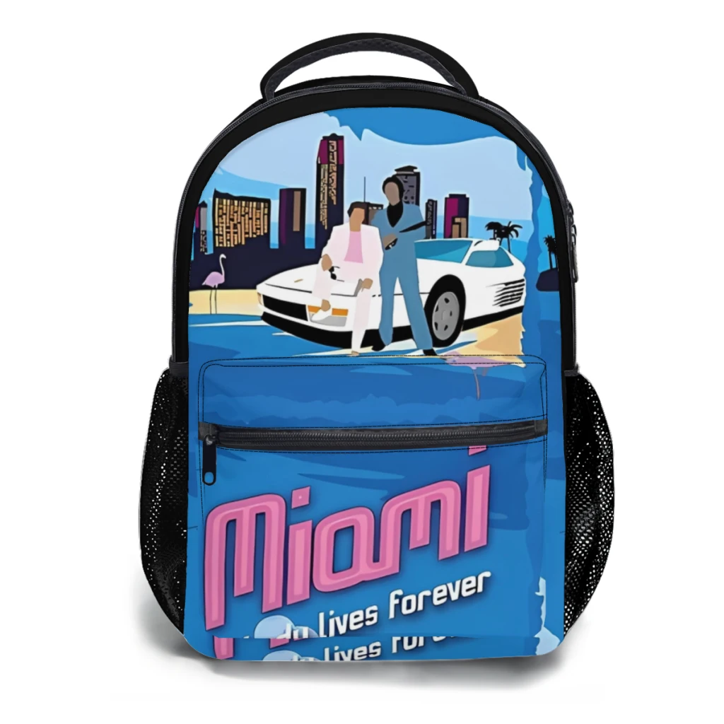 Miami New Female Fashion kids High Capacity Waterproof College Backpack Trendy Girls Laptop School Bags 17inch ﻿ ﻿