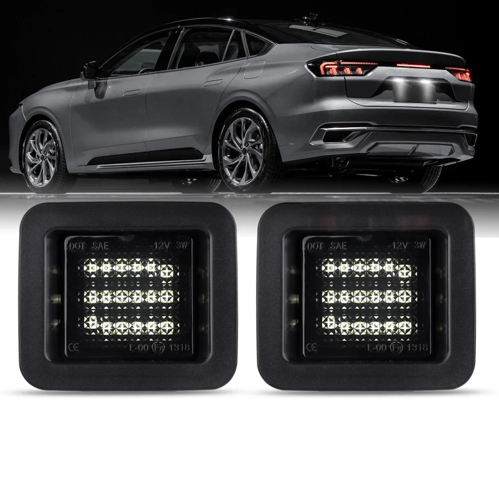 Car Accessories,2PCS High-Quality LED License Plate Lights for Ford - Available in Black and White Casings,F150