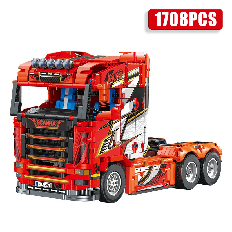 

Технический 1708 шт. Scani Heavy Truck Car Building Blocks City High Tech Tractor Cargo Truck Cab Сборка кирпичей Игрушка Детский подарок