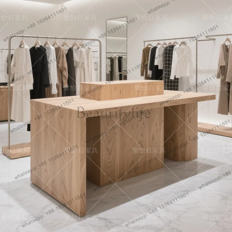 Factory Direct Solid wood clothing store Nakashimadai decoration ornament display cabinet can be customized