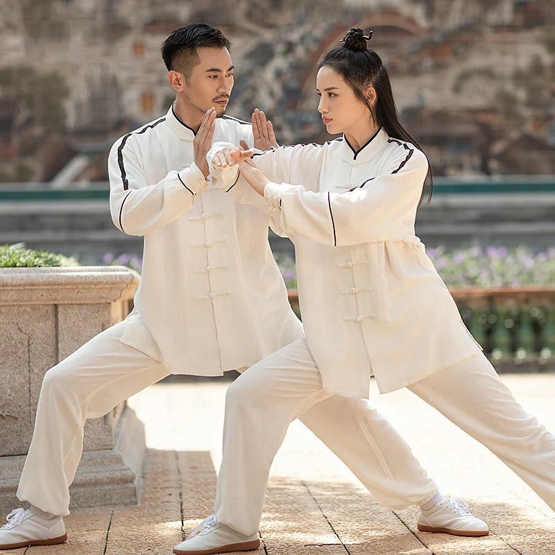 New Fashionable Unisex Premium Autumn Winter Cotton Linen Chinese Style Tai Chi Suit for Qigong Practice and Performance