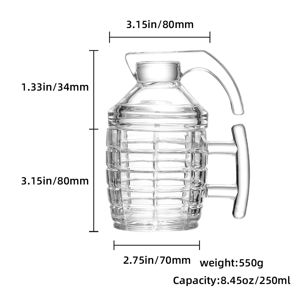 300ml Creative Transparent Glass Coffee Mug Featuring a Unique Funny Grenade Design with Lid And Handle for Beer Milk Tea Cockta