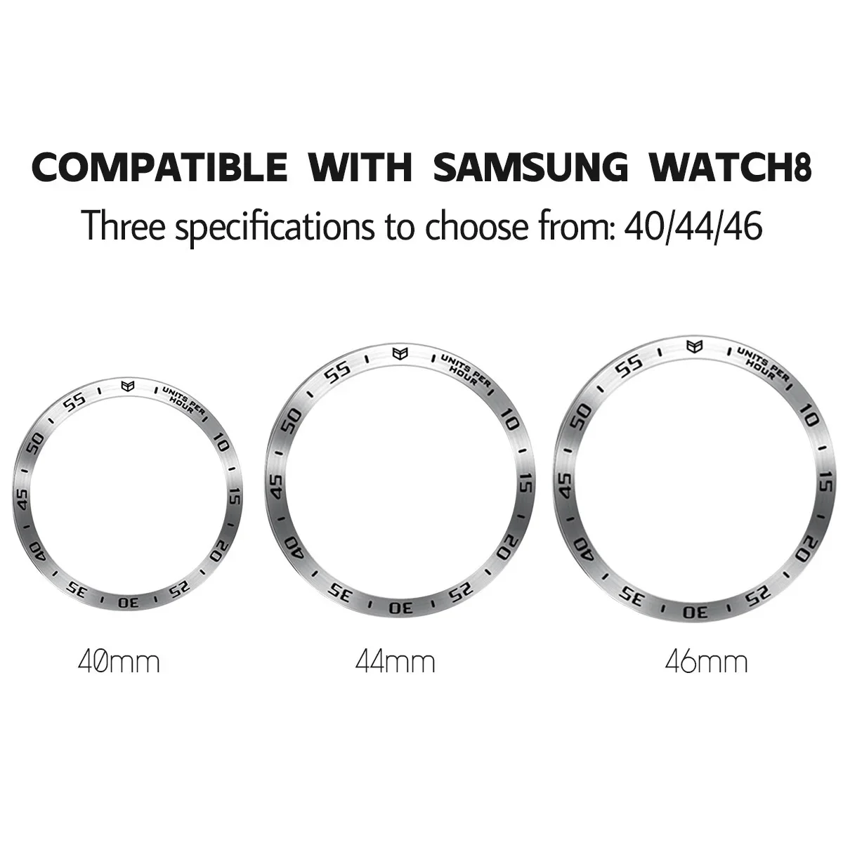 Bezel Ring for Samsung Galaxy Watch 8/8 Classic 44mm 40mm 46mm Time/Speed Scale Frame for Galaxy Watch 8 7 6 5 4 Classic Bumper