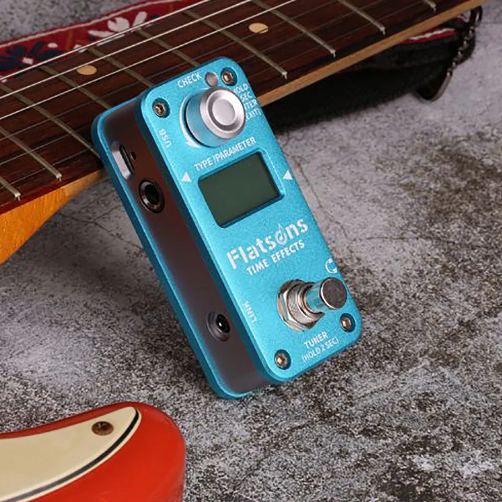 

Flatsons Time Electric Guitar Effects Peda Mini Pedal for Electric Guitar Bass Guitar Accessories Delay Reverb and Tuning Meters