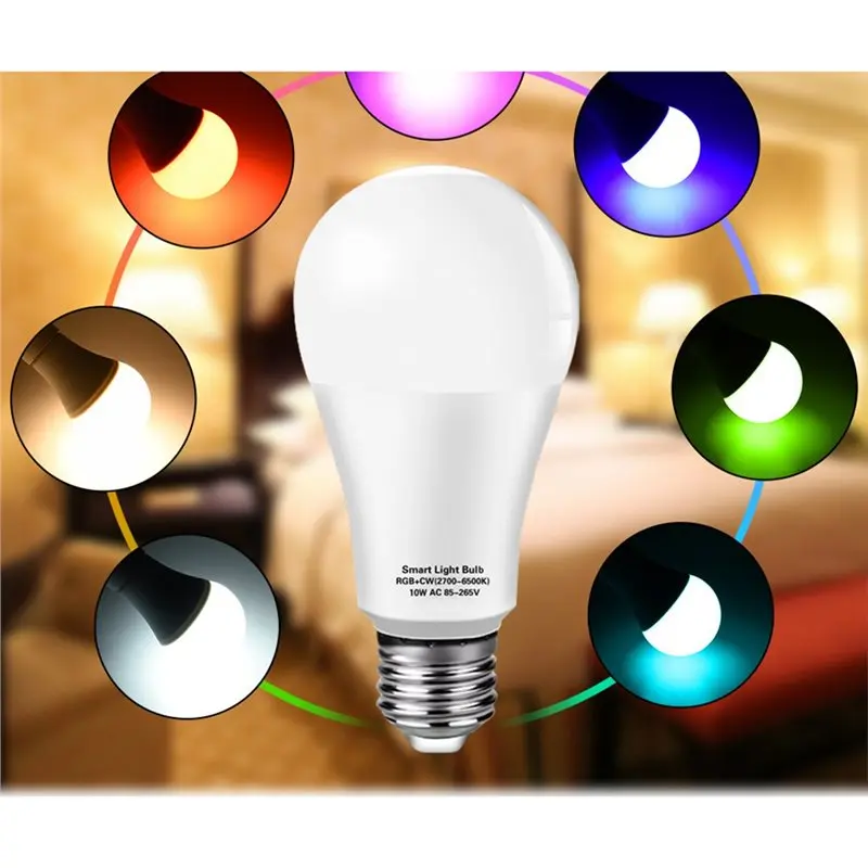 【MUST-HAVE】Tuya Smart E27 Wifi Bulb 4Pcs 18W RGBCW Dimmable LED Lamp High-Efficiency For Alexa, Voice Control Light