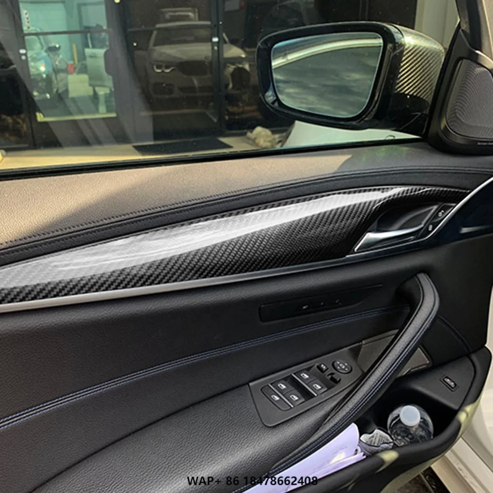 Real Dry Carbon Fiber Car Interior Door Panel Accessory for 18-20  5 Series G30 F90 M5 Interior Kits