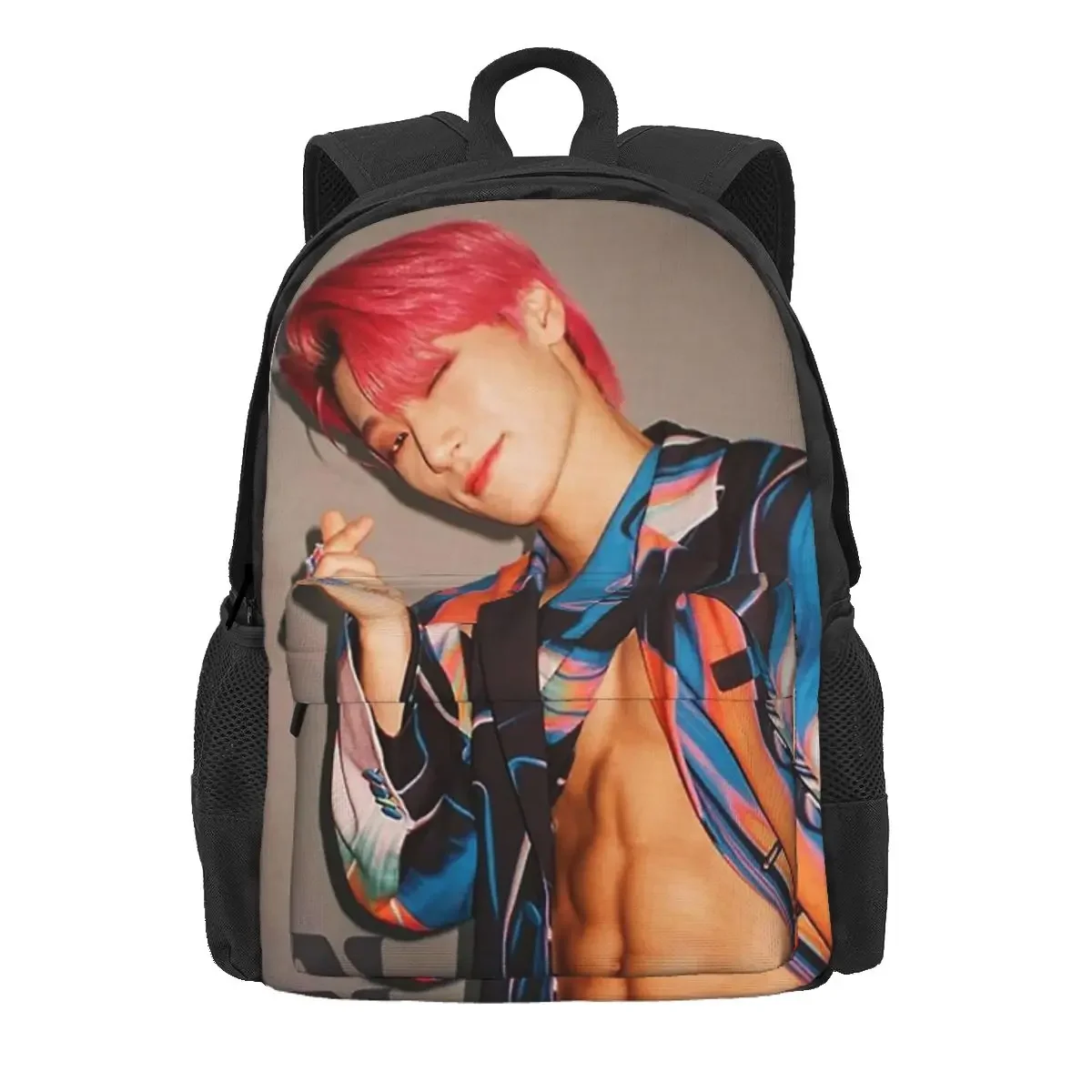 

Choi San Ateez Backpack Daypack Large Capacity Kids BookBag School Bag Shoulder Bags for Men Women