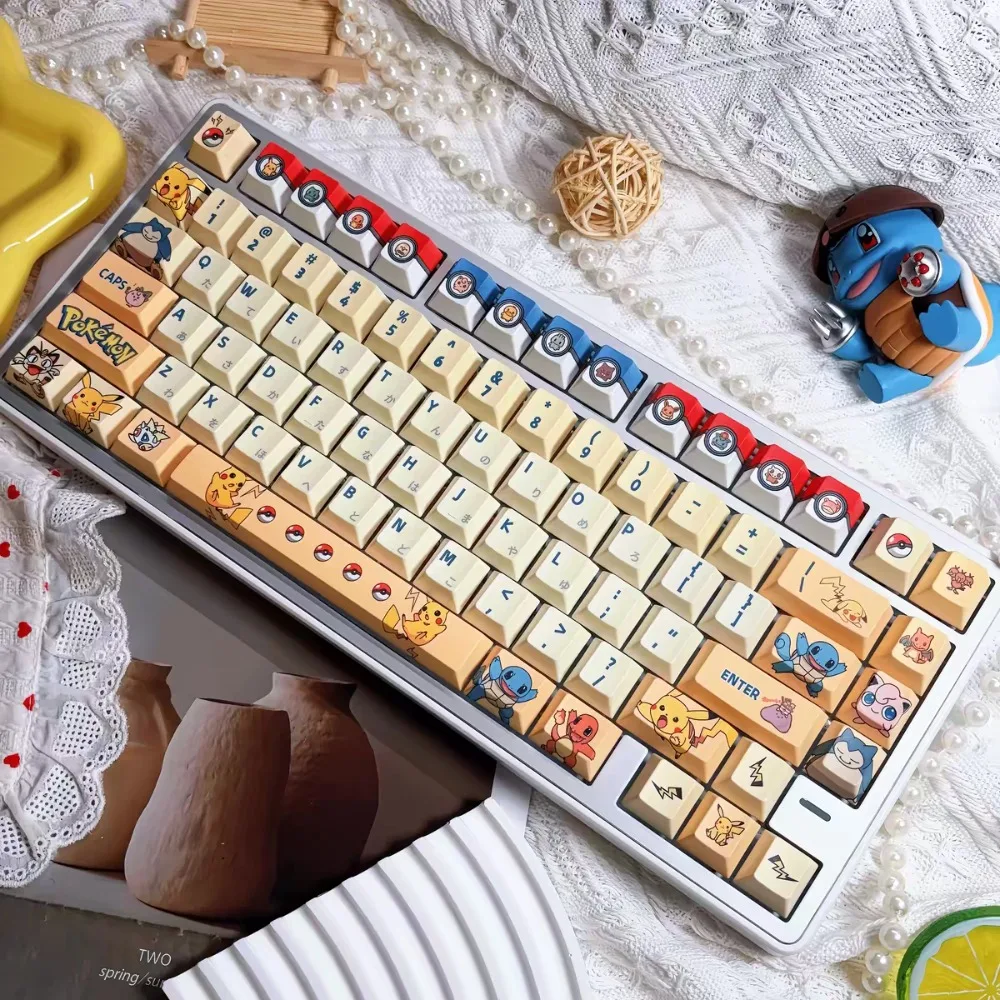 cartoon-anime-pokemon-keycaps-original-height-side-engraved-translucent-suitable-for-mechanical-keyboard-cross-magnetic-axis-key
