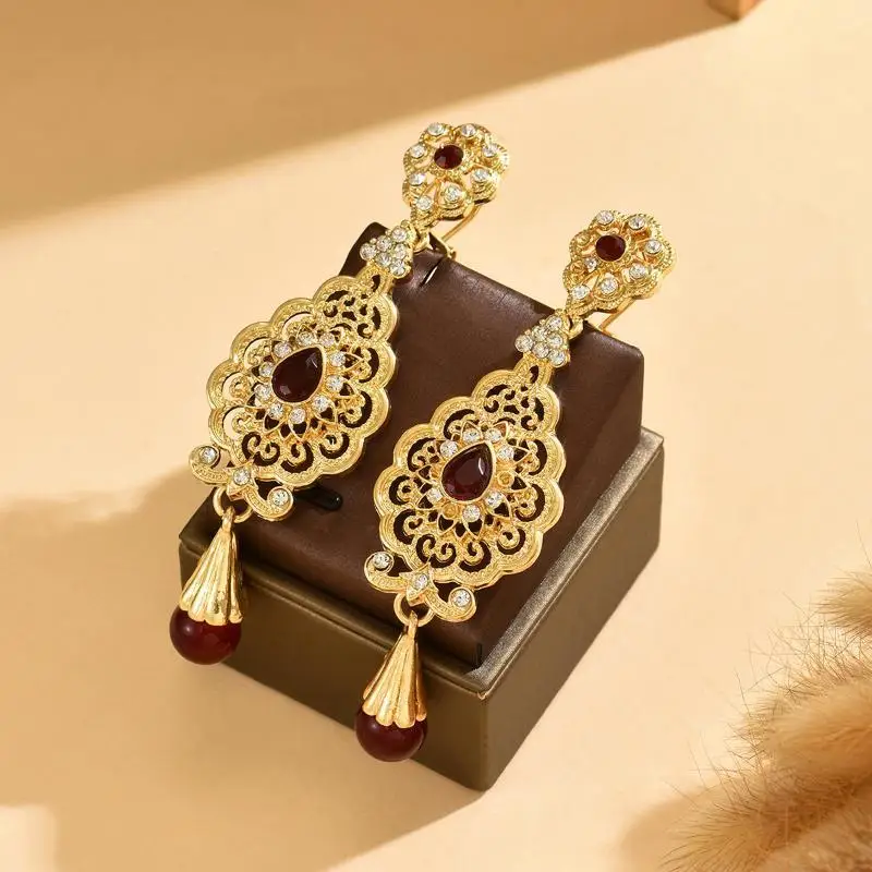 Drop Earrings for Women Shiny Multi-Color Rhinestones Skin-Friendly for Wedding Guest Attire Valentine's Gift