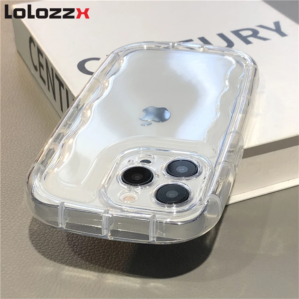 Air Cushion Shockproof Bumper Phone Case For iPhone 12 13 14 15 Pro Max Plus 11 X XR XS Max Fashion Camera Protection Back Cover