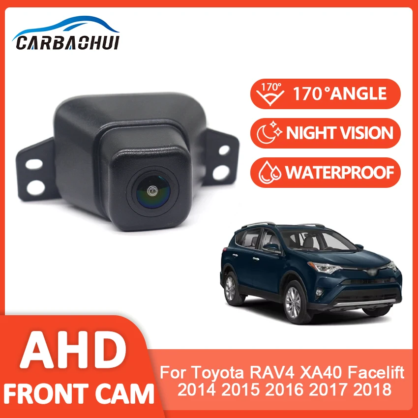 AHD 1080P Fisheye CCD Car Front View Parking Camera For Toyota RAV4 XA40 Facelift 2014 2015 2016 2017 2018