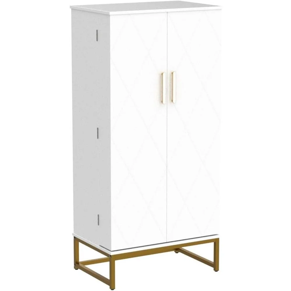 خزائن مخزن مقاس 51 بوصة، خزانة تخزين مخزن المطبخ بيضاء قائمة بذاتها مع أرفف قابلة للتعديل، خزانة تخزين لخزائن البوفيه