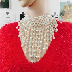 Elegant luxury multilayer purple fringe  pearl necklace 2025 new trend jewelry fashion woman's wedding party jewelry gift