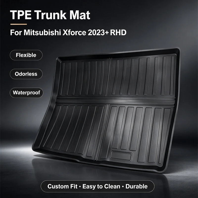 For Mitsubishi Xforce 2023+ RHD Eco-Friendly TPE Trunk Mat Non-Slip Dustproof Car Cargo Liner Auto Interior Accessories