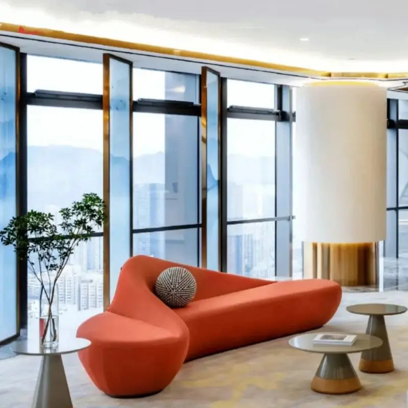 Hotel lobby special-shaped sofa booth VIP club exhibition hall sales office reception personalized sofa