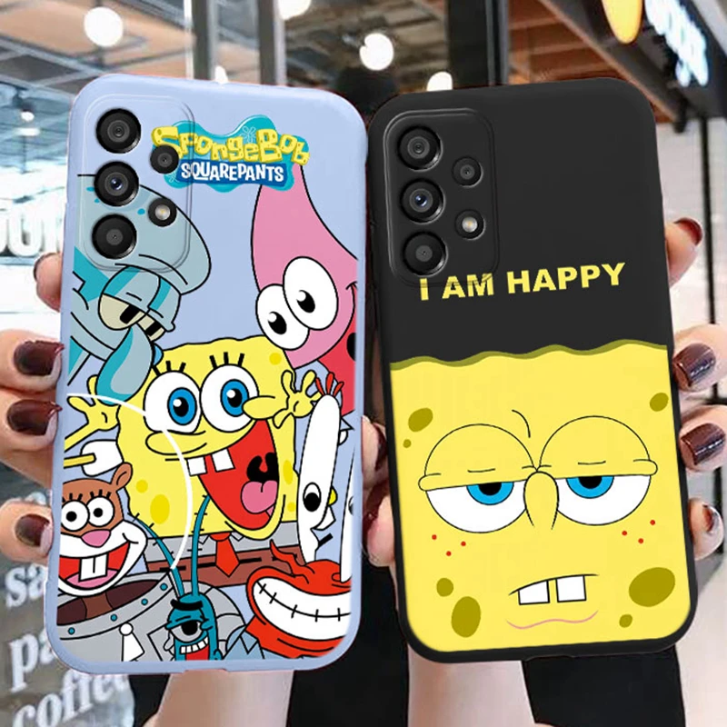 Funny SpongeBob SquarePants Phone Case for Samsung Galaxy A23 5G A 23 4G Cute Cartoon Patrick Star Soft Silicone TPU Back Cover