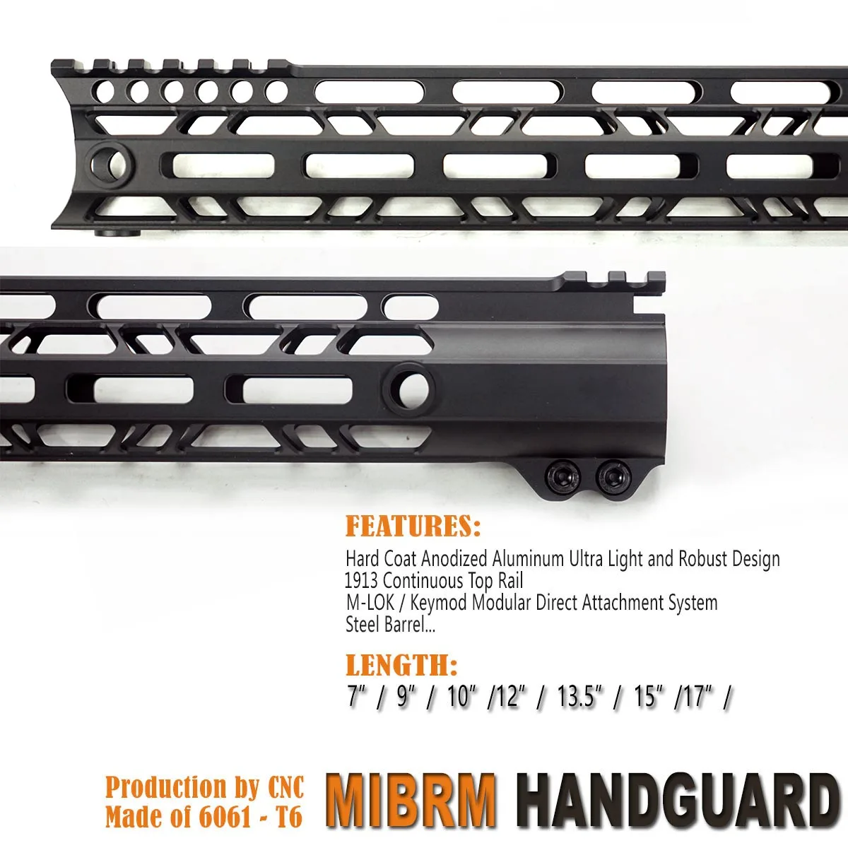 SKWGEAR Guardamanos AR15 Keymod M-LOK Free-Float Aluminio Picatinny - imagen 3