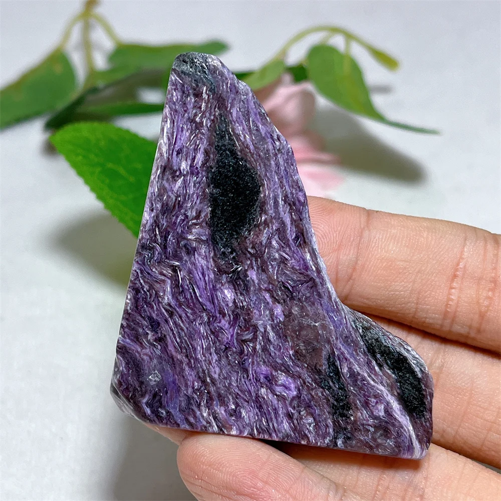 Natural Crystal Charoite Slab Specimen Stone Quartz Feng Shui Energy Mineral Meditation Healing Gem