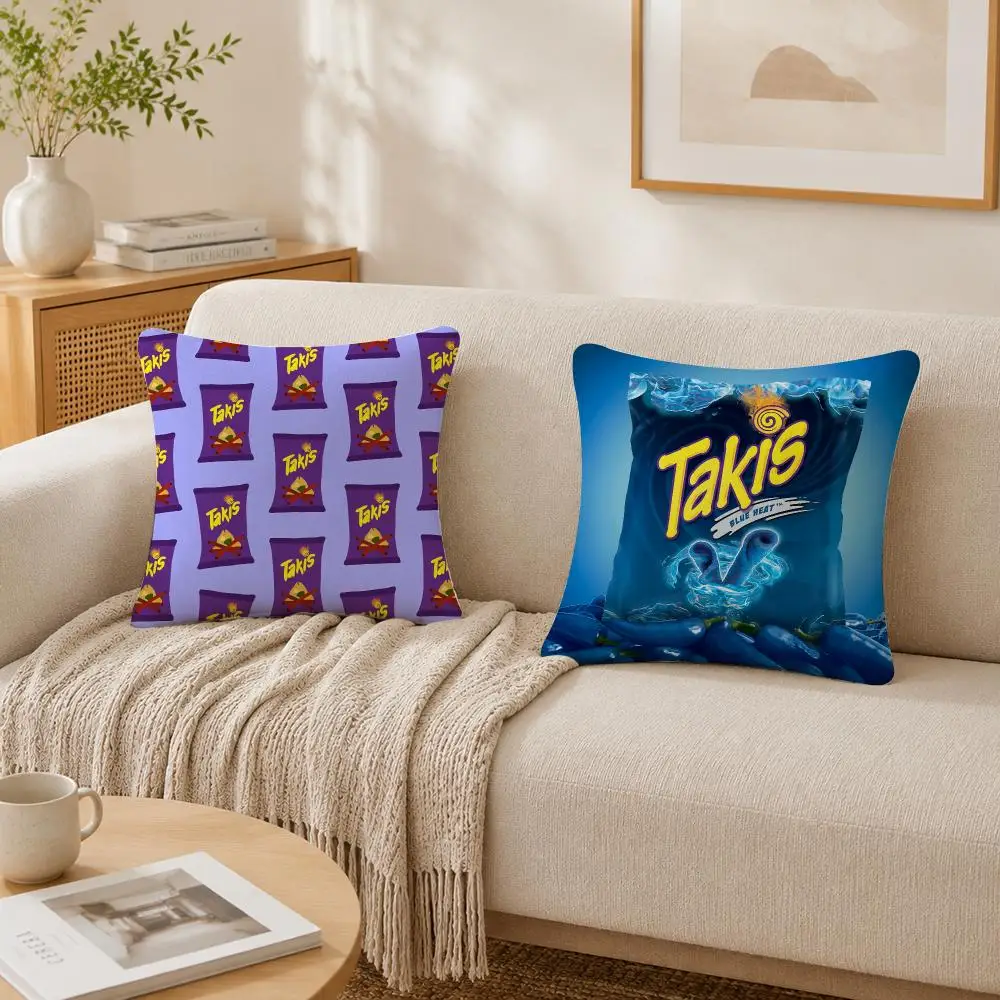Hot Funny Food C-Chips Takis Cushion Cover Plush Decorative Pillow Case With Hidden Zipper Fashion Room Decor For Home
