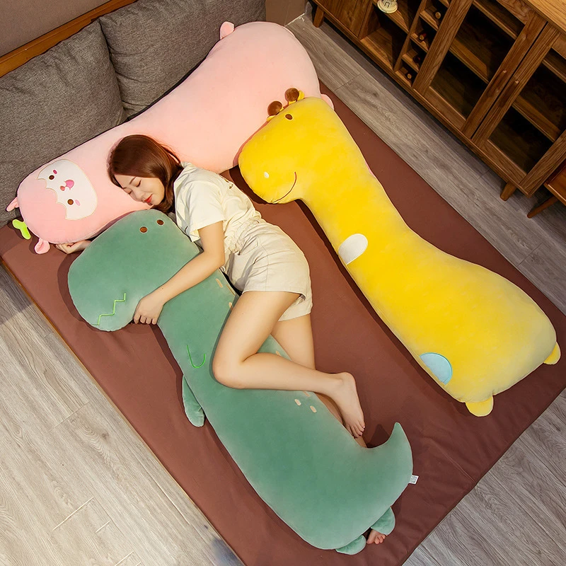 Lovely Cartoon Animal Side Sleep Body Long Pillow Squishy Soft Cozy Throw Pillows Removable Washable Cushion Birthday Gifts