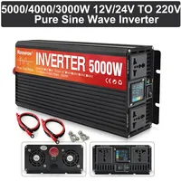 RDDSPON Pure Sine Wave Inverter Double Socket 5000W 4000W 3000W LCD Display DC 12V 24V To AC 220V Voltage Converter Power Supply