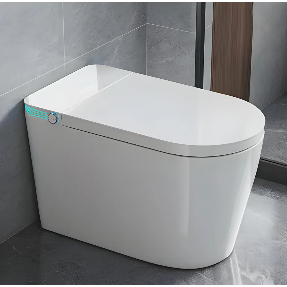 Smart Toilet with 85MM Wider Bidet Seat, Smart Toilet with Bidet Built in, Voice Control, Bubble Shield, AUTO Dual Flush