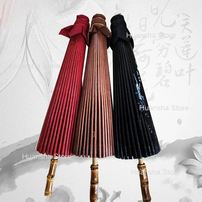 Manual Chinese Rain Umbrella Women Chinese Big Reinforced Decorative Umbrella Long Handle Waterproof Paraguas Rain Umbrella