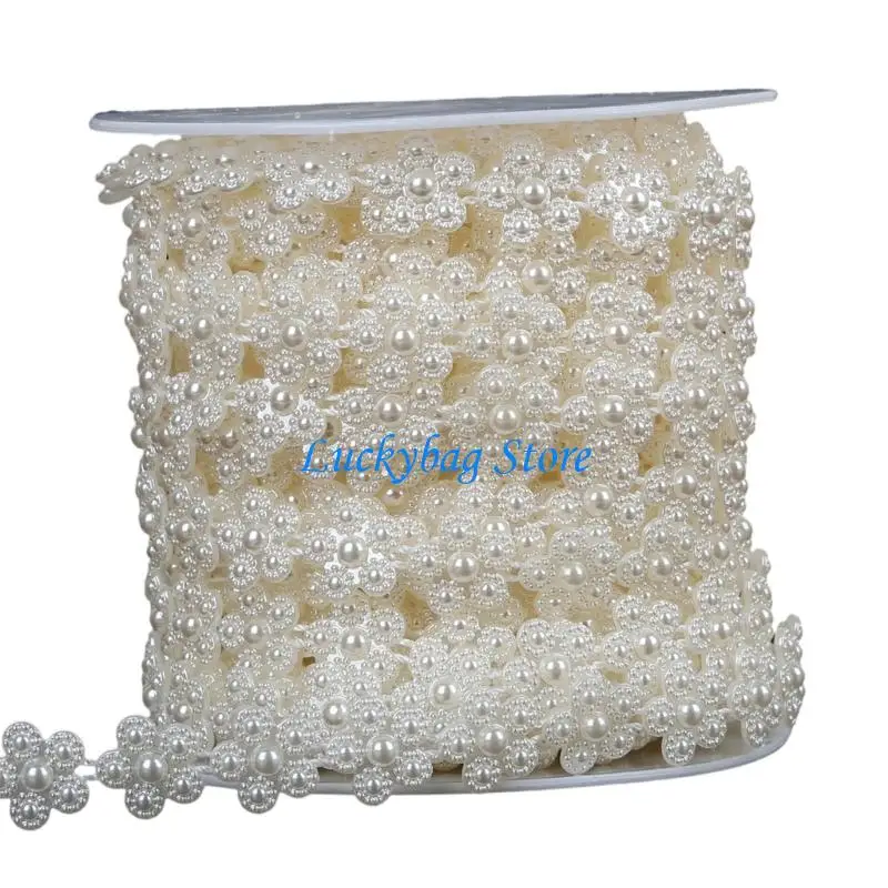 

X7XE 13mm Pearls Beads Chain Wedding Decoration Artificial Pearls Beads String